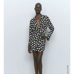 Zara Dot Shirt Dress NWT